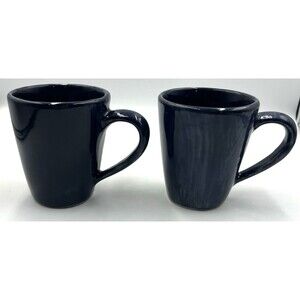 Coffee Mugs Set of 2 Pottery Barn Sausalito Sapphire Blue Stoneware Large 16oz